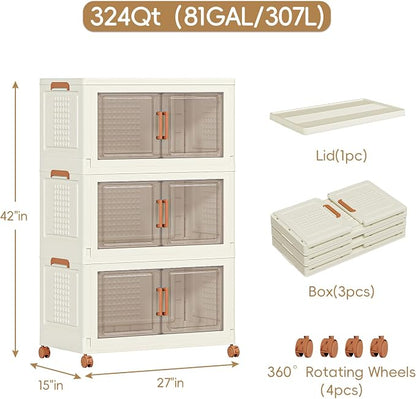 JEKO&JEKO 324 Qt Extra Large Plastic Storage Cabinets - Image 2