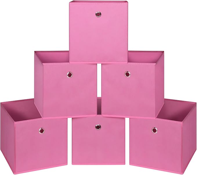 Foldable Storage Cubes Bins, 11 Inch Cloth Storage Cube Fabric Storage Box by NieEnjoy