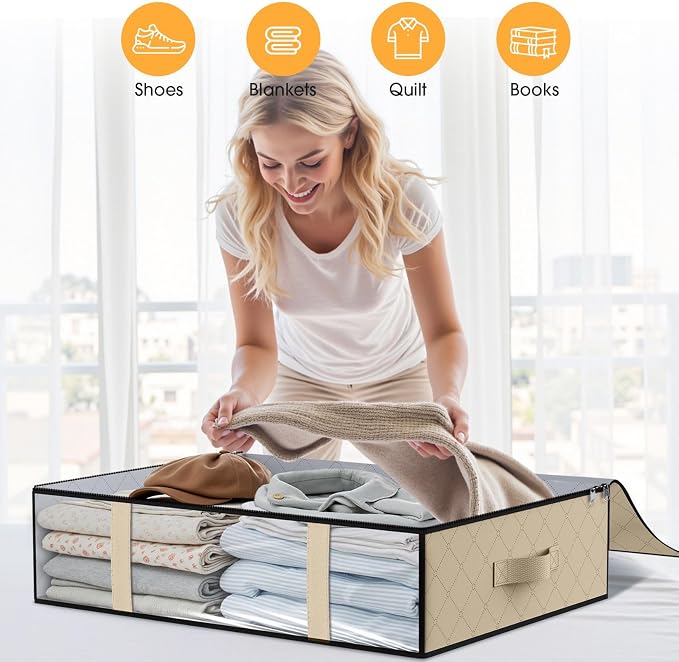 StorageRight Under Bed Storage Bags 3 Pack, 40L Large Clothes & Comforter - Image 7