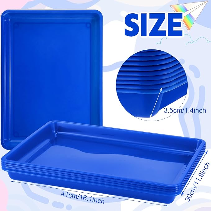 Hoteam 10 Pcs Flat Storage Organizer Tray Bin Paper Tray - Image 3