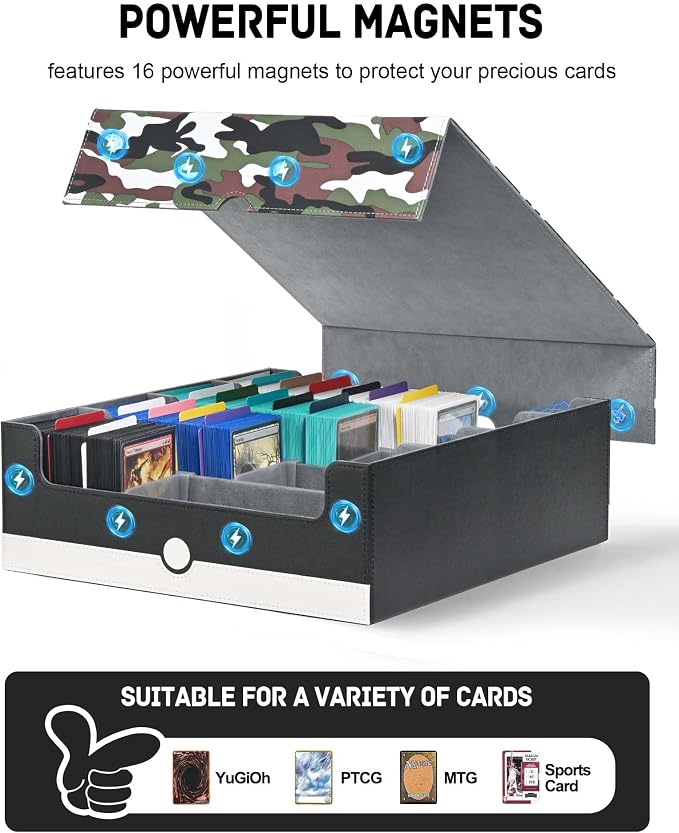 ZLCA Card Storage Box for MTG PTCG, Commander Deck Box Holds 3200+, Deck - Image 4