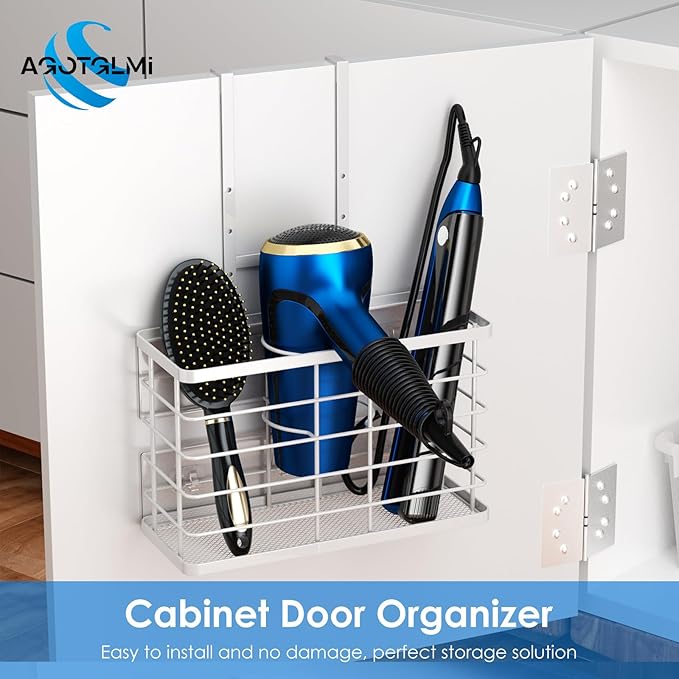 Agotglmi Hair Tool Organizer, Dryer Holder, 3 in 1 Blow Bathroom Organizer Wall - Image 2