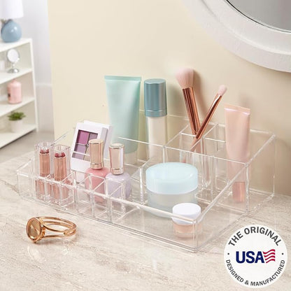 STORi Audrey Clear Vanity Makeup Organizer | 15-Compartment Holder - Image 2