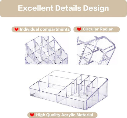 Clear Makeup Organizer, Makeup Brushes Storage Case, Cosmetic Display Case Tray - Image 5