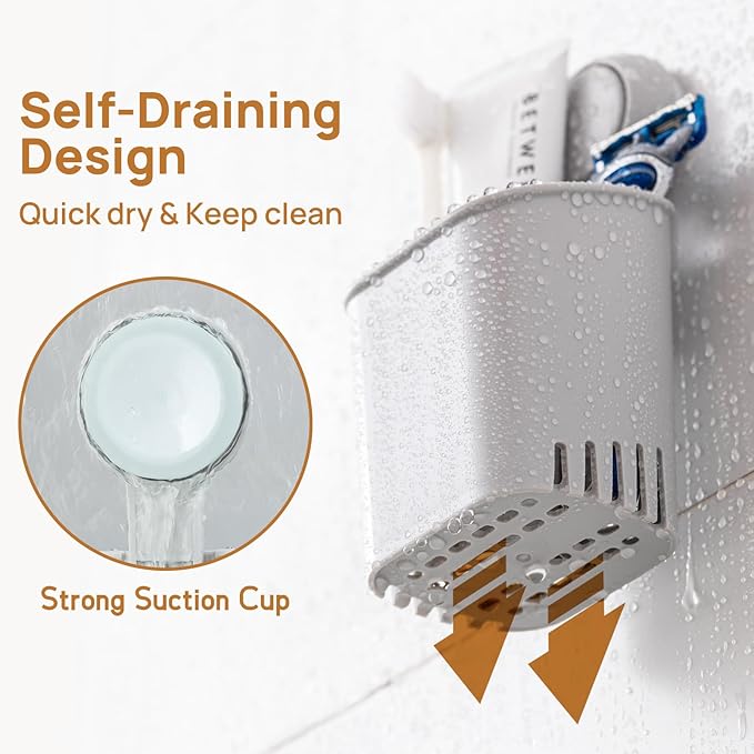 LEVERLOC Powerful Suction Toothbrush Holder 2 Pack, Removable Drill-Free Wall - Image 3