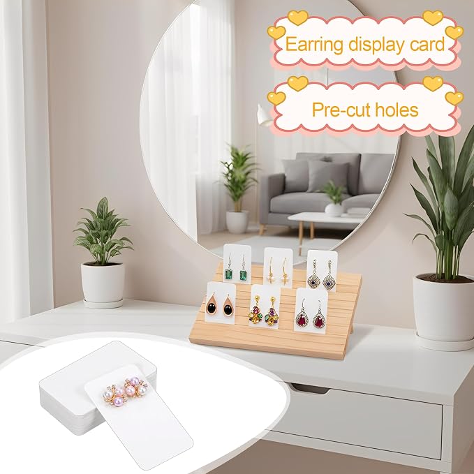 2 Pcs Natural Wood Earring Display Stands - Image 4