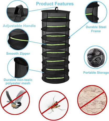 Herb Drying Rack Hanging 8 Layer, 2ft Collapsible Herb Dryer Mesh - Image 3