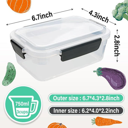 YORY 3 cup Plastic Food Storage Containers - Image 6