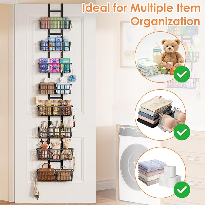 Hongtamoya 8 Tier Over The Door Organizer, Adjustable Hanging Door Organizer - Image 9