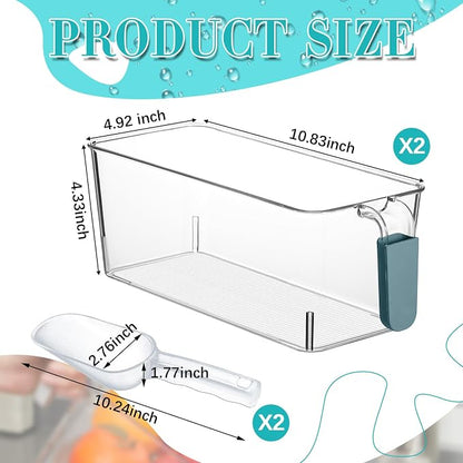 Havawish Ice Storage Bin and Flexible Scoop Set Plastic Freezer Bin - Image 2