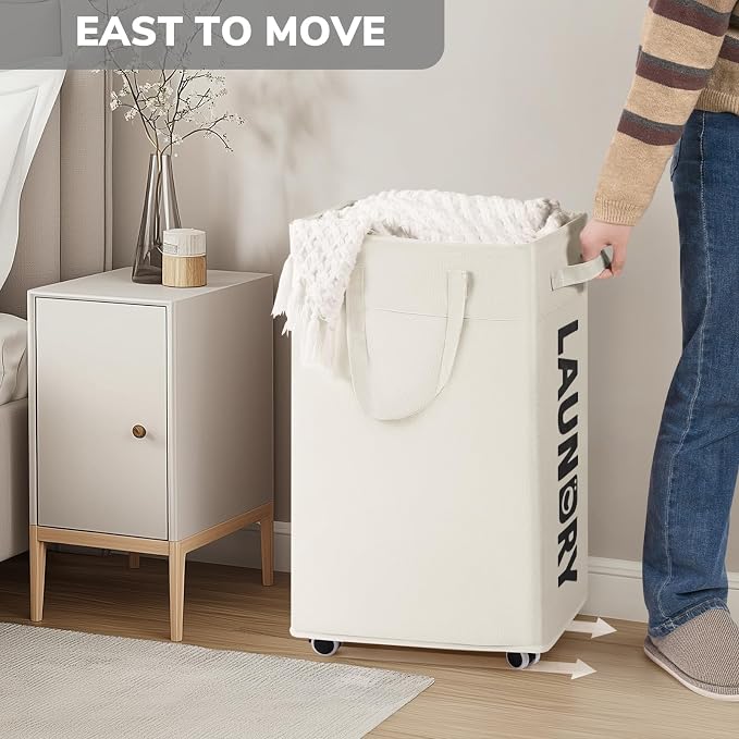Goodpick Laundry Hamper with Wheels, 75L College Dorm Room Essentials, Clothes - Image 5