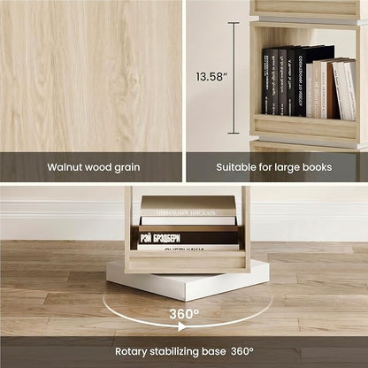 ModernMate 4-Tier Rotating Bookshelf Tower, 360° Spinning Wood Narrow Tall Book - Image 5