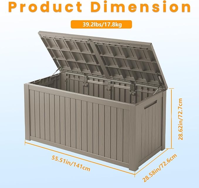 210 Gallon Outdoor Storage Bench Waterproof - Image 6
