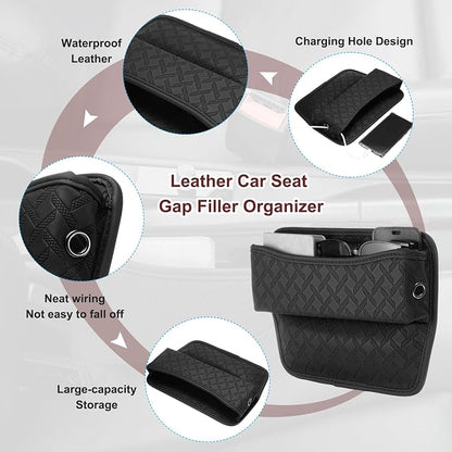 HARFINGTON Car Seat Gap Filler Organizer 11.5 x 8 x 2.1 Inch Leather Universal - Image 3