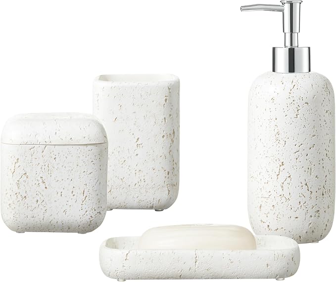 4-Pieces Bathroom Accessory Set Hight Quality Polyresin Ensemble-Lotion - Image 2