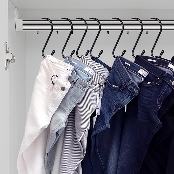 12 Pack 4-1/2 Inch S Hooks, Large Vinyl Coated Closet Hooks Non Slip Heavy Duty - Image 3
