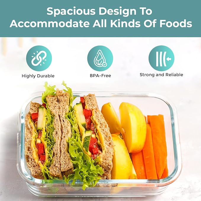 Razab 35 Pc Set Glass Food Storage Containers - Image 5