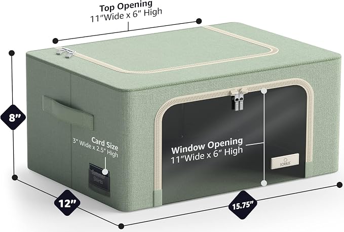 Sorbus Storage Bins with Metal Frame - Image 3