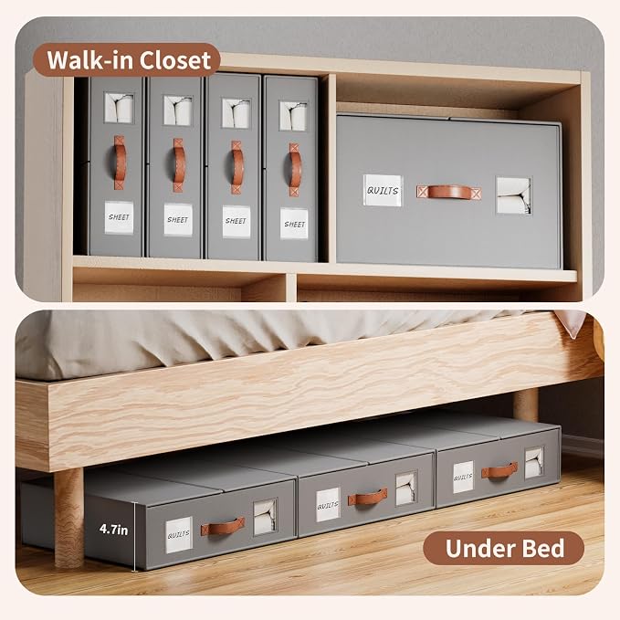 4 Pack Bed Sheet Storage Organizers- Premium Fabric Closet Organizer - Image 5