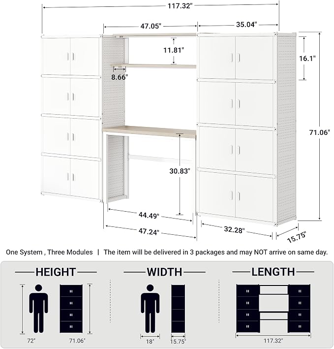 FLEXIMOUNTS 117" W Modular Garage Storage Cabinet - Image 2