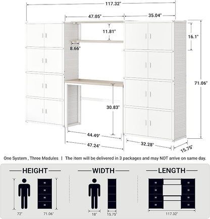 FLEXIMOUNTS 117" W Modular Garage Storage Cabinet - Image 2