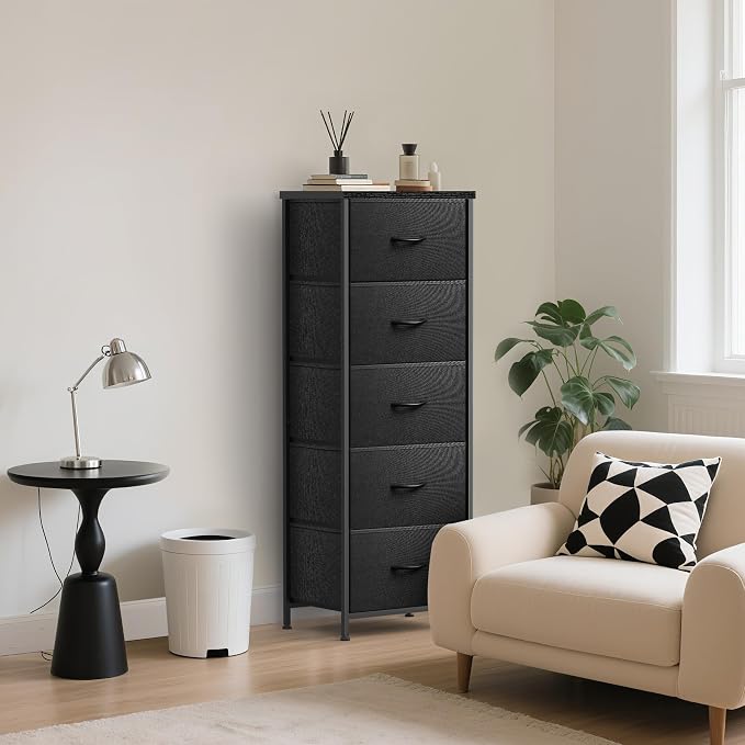 5 Fabric Drawer Dresser for Bedroom, Chest of Drawers - Image 5