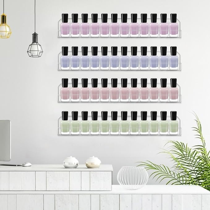 Cerpourt 4 Pack Nail Polish Rack Wall Mounted Shelf, Suitable - Image 8