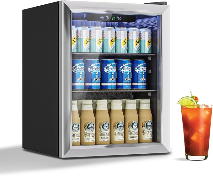 1.7 Cu.Ft Mini Fridge for 76 Cans, Beverage Refrigerator by Stopsad