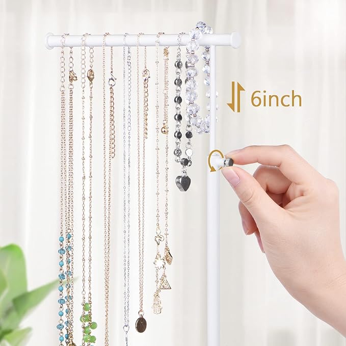 SRIWATANA Jewelry Organizer Stand, Extra Tall Jewelry Display Necklace Holder - Image 7