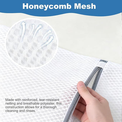 Laundry Bags Mesh Wash Bags for Delicates, Upgraded Honeycomb & Fine Mesh - Image 3