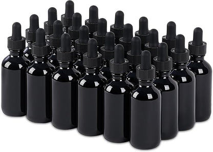 24 Pcs, 2oz Glass Dropper Bottle, Leakproof Tincture Bottles by SprayDroplet