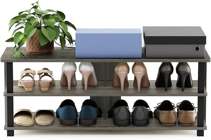 Furinno Turn-N-Tube Shoe Rack, 3-Tier Shoe Organizer, Compact Shoe Storage - Image 4