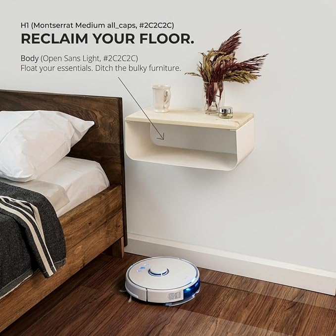 Floating Nightstand with Spruce Top | Modern Bedroom Decor | Minimalist - Image 4