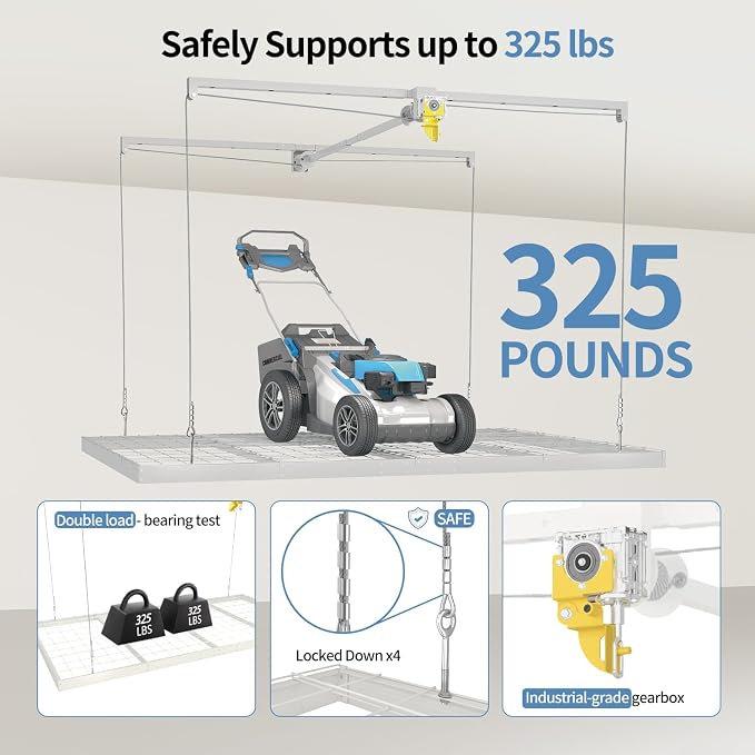 Overhead Garage Storage Rack – 4x8 FT Garage Ceiling Storage Racks - Image 4