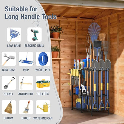 Garden Tool Organizer, Metal Yard Tool Organizer, Holds 70 Long-Handled - Image 6