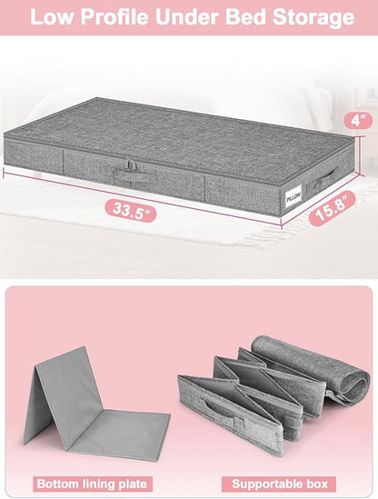 4-Inch Tall Under Bed Storage Container, Low Profile Underbed Storage Bin - Image 3