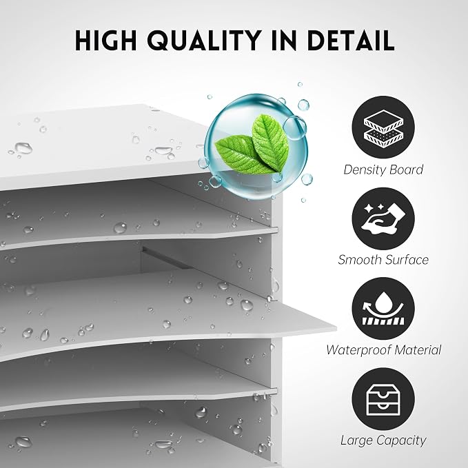 5 Tier Wood Desk Organizer, Mail Sorter and Paper Organizer - Image 5