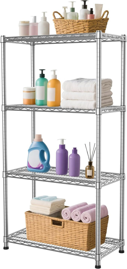 4- Shelf Storage Shelves Wire Shelving Unit Adjustable Metal Shelving Sturdy by HeavyDutyStorageShelves