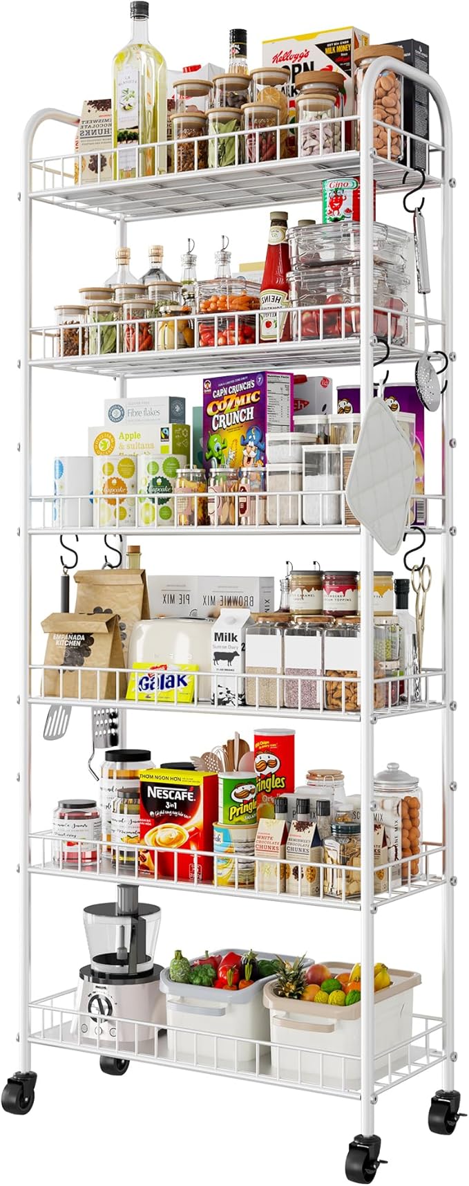 6 Tier Slim Rolling Storage Cart by Qiaoxuan