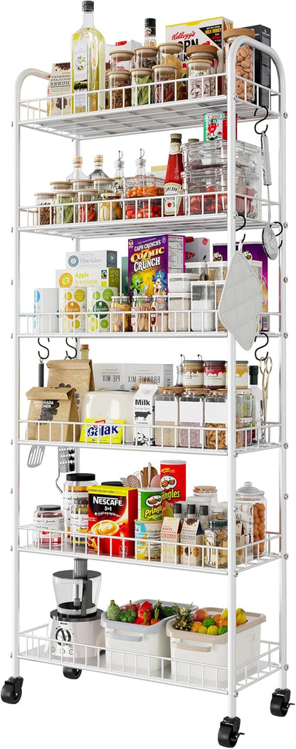6 Tier Slim Rolling Storage Cart by Qiaoxuan