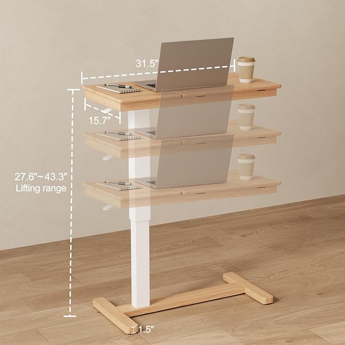 Solid Wood Overbed Bedside Table - Image 2