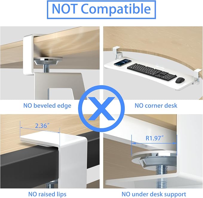 suptek Large Keyboard Tray Under Desk Pull Out - Image 5
