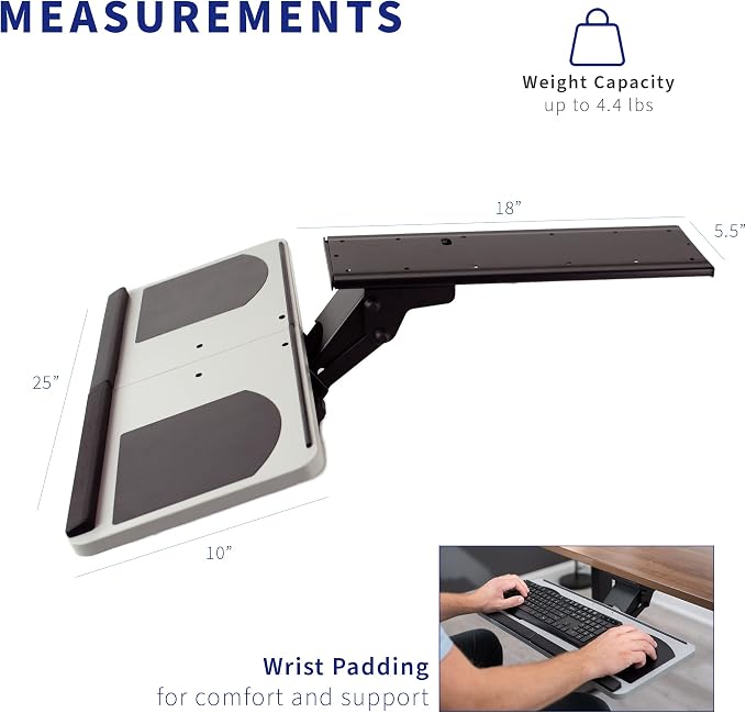 VIVO Adjustable Computer Keyboard and Mouse Platform Tray, Ergonomic Under - Image 3