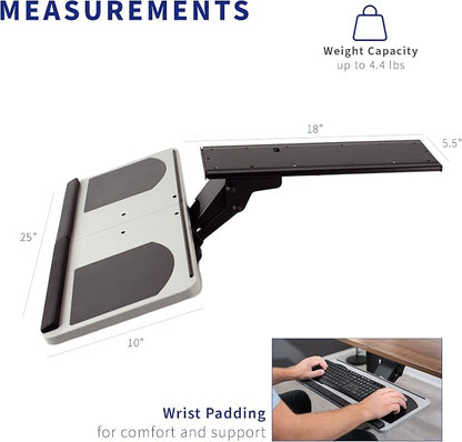 VIVO Adjustable Computer Keyboard and Mouse Platform Tray, Ergonomic Under - Image 3
