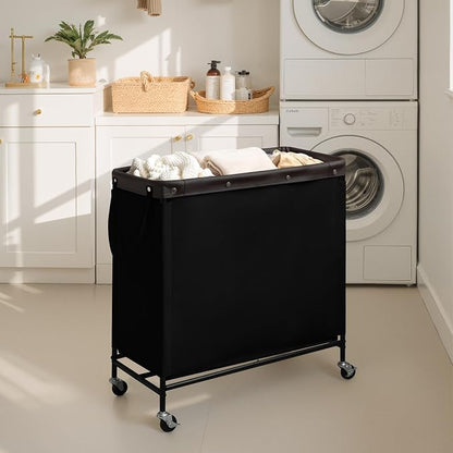 StorageWorks 3 Section Laundry Hamper, Rolling Laundry Cart - Image 6