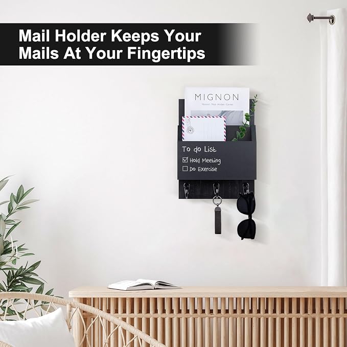 Key and Mail Holder for Wall Mount, Entryway Mail Holder - Image 5