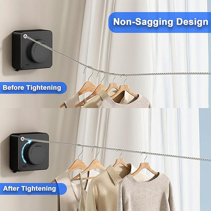 Retractable Clothesline Indoor & Outdoor, 15.6 Ft Non-Sagging Stainless Steel - Image 3