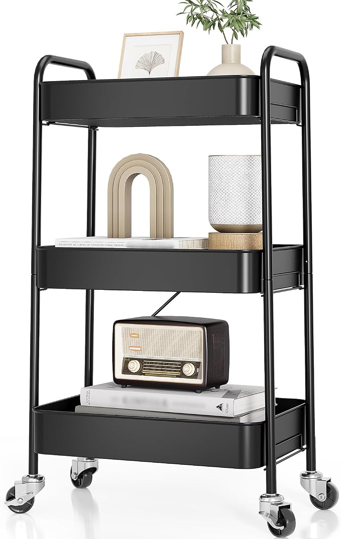 TOOLF 3-Tier Metal Rolling Cart by TOOLF