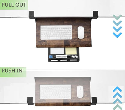 ETHU Keyboard Tray Under Desk, 19.7" X 12.2" Small Size C Clamp Keyboard Drawer - Image 3