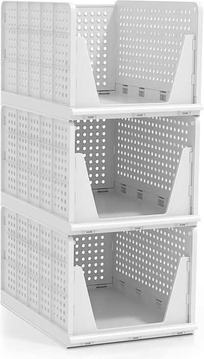 Sorbus 3 Pack Folding Closet Shelf Organizer - Image 8